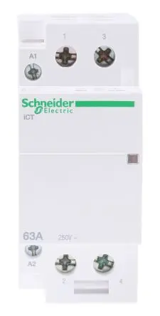 Produktfoto 1 von Schneider Electric Acti9 iCT Schütz 230V ac-Spule, 2-polig, 250V ac / 63 A 240V 1.6 W 2 Schließer Motorsteuerung