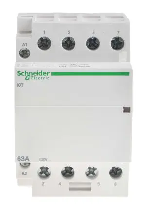 Produktfoto 1 von Schneider Electric Acti9 iCT Schütz 230V ac-Spule, 4-polig, 400V ac / 63 A 240V 2.1 W 4 Schließer Motorsteuerung