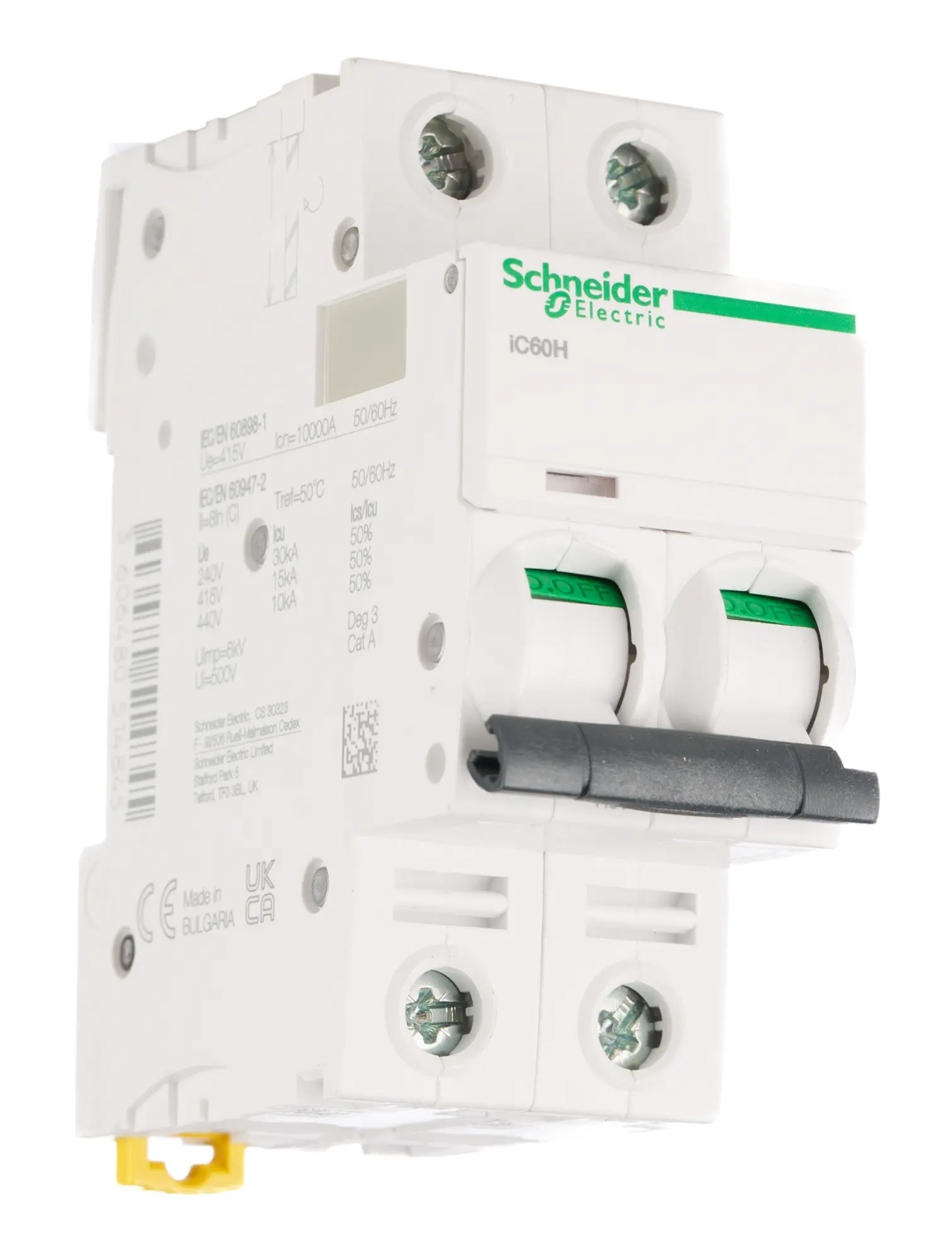 Produktfoto 1 von Schneider Electric iC60H Miniaturüberlastschalter Typ C, Pol 2-polig 2A 12V, 133 V, 220 V, 240 V, 380 V, 415 V, 440 V,