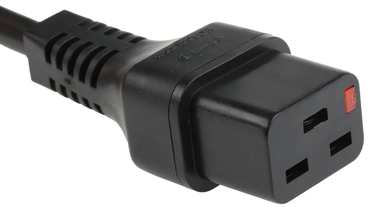 Produktfoto 1 von Schaffner Netzkabel, A IEC C19, B Nicht abgeschlossen, 2 m Schwarz Polyvinylchlorid, 250 V