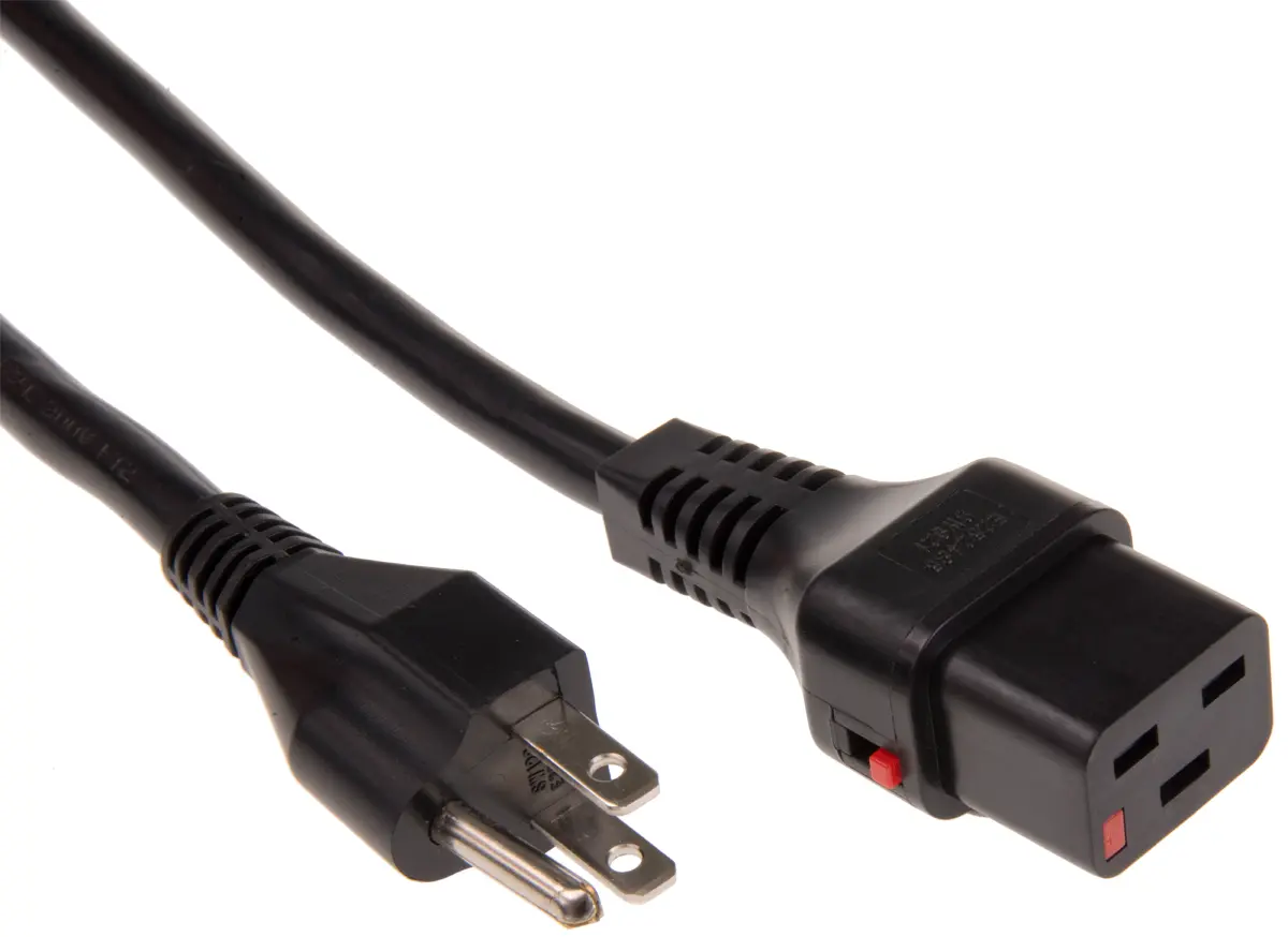Produktfoto 1 von Schaffner Netzkabel, A IEC C19, B NEMA 1-15, 183 cm Schwarz Supraventrikuläre Tachykardie,
