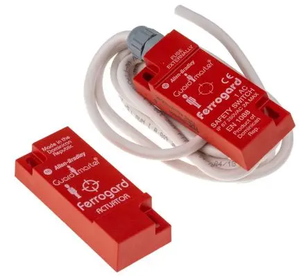 Produktfoto 1 von Guardmaster 440N Magnetisch 2-m-Kabel Berührungsloser Sicherheitsschalter aus Kunststoff, Öffner, Magnetisch Betätiger