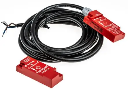 Produktfoto 1 von Guardmaster 440N Magnetisch 4 m Kabel Berührungsloser Sicherheitsschalter 24V dc aus Kunststoff, 2 Öffner / 3,