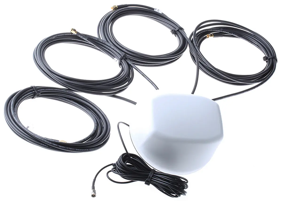 Produktfoto 1 von Mobilemark LTM-502-3C3C3C3C2C-WHT-180 Multiband-Antenne, Rundstrahl, Kuppelförmig, SMA, Stecker, 5 dBi, 4.6 m