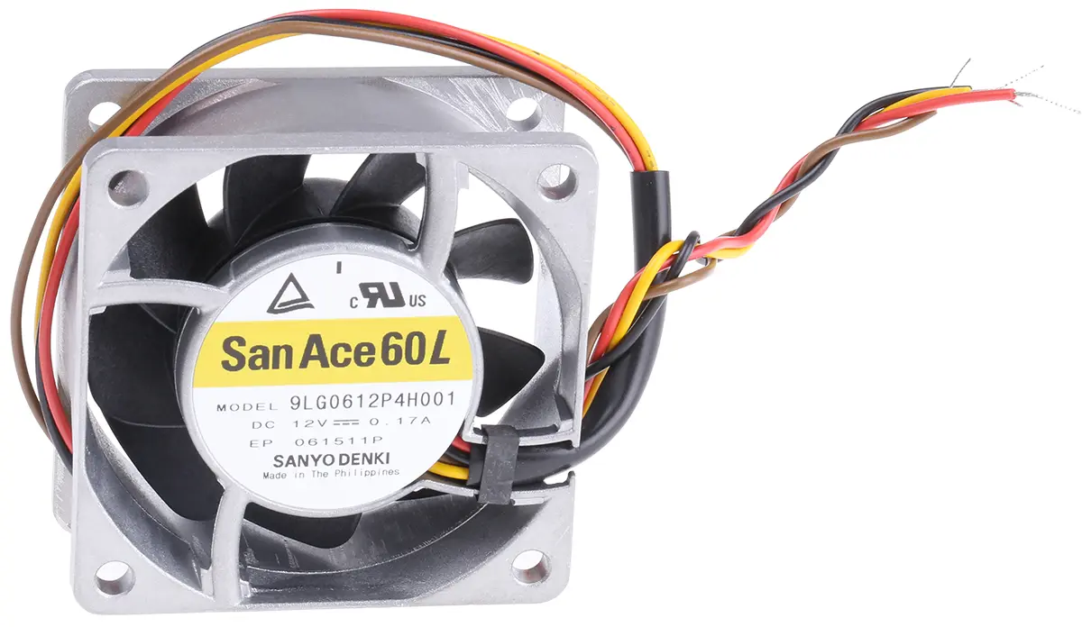 Produktfoto 1 von Sanyo Denki San Ace 9LG DC-Axiallüfter, Kugellager, 12 V dc / 2.04W, 60 x 60 x 25mm, 6150U/min, 47m³/h