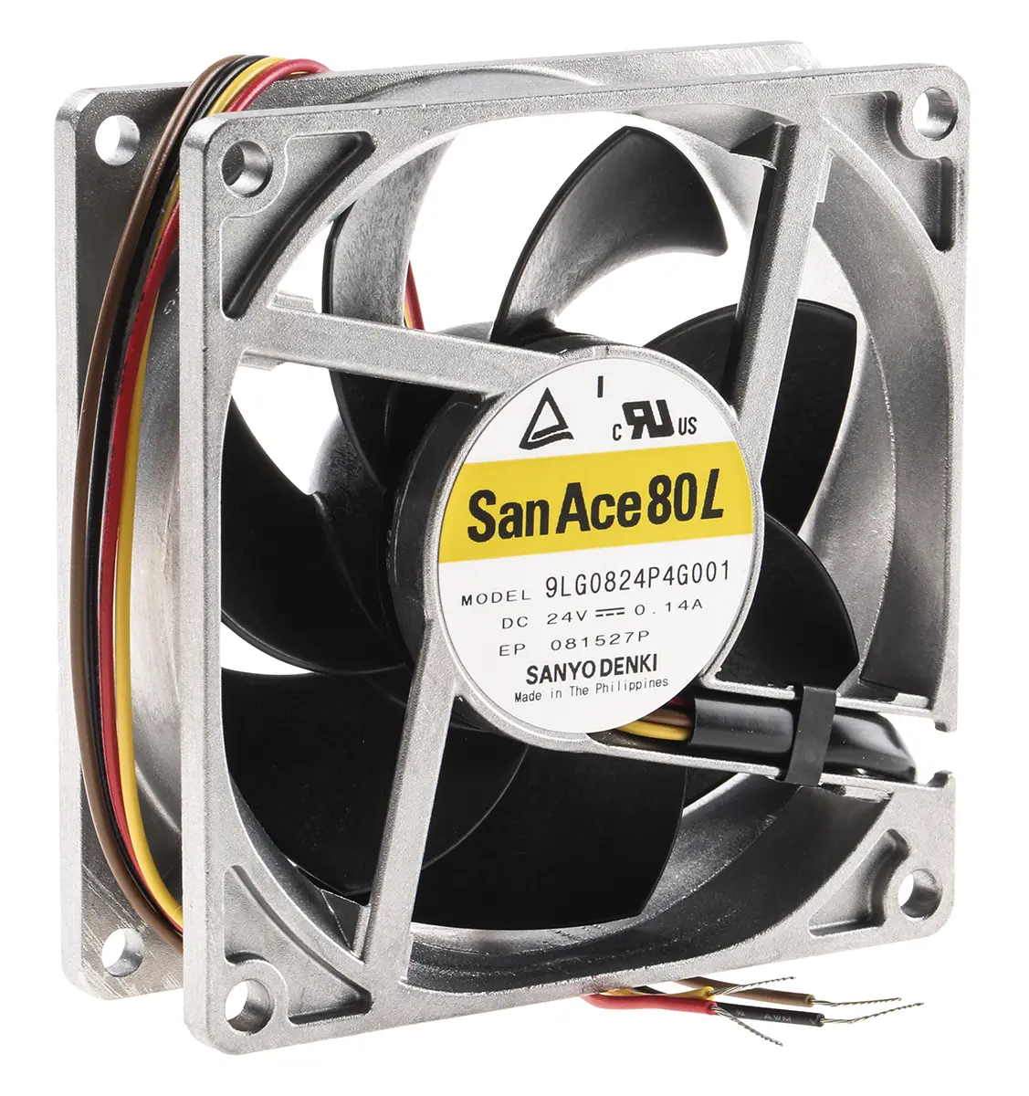 Produktfoto 1 von Sanyo Denki San Ace 9LG DC-Axiallüfter, Kugellager, 24 V dc / 3.36W, 80 x 80 x 25mm, 5500U/min, 92m³/h