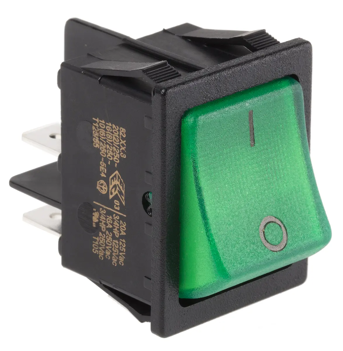 Produktfoto 1 von Molveno Panel Kippschalter DPST Ein-Neutral-Ein Ein-Aus, 20 A Beleuchtet, IP58, IP88
