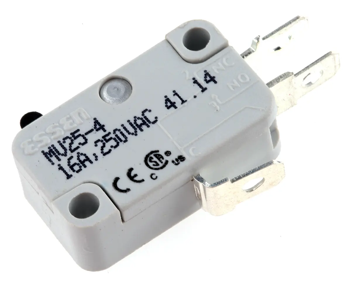 Produktfoto 1 von RS PRO Mikroschalter Stößel-Betätiger Lot, 1-poliger Wechsler, 250 V ac, 16A 400g -55 °C - 85 °C