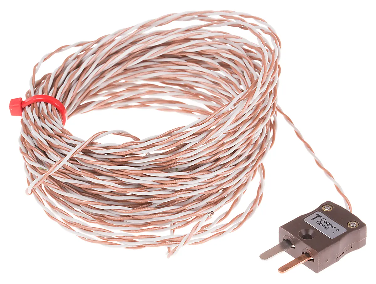 RS PRO Perfluoralkoxyalkan Thermoelement mit offener Messstelle Typ T, Ø 7 mm x 10 m -75 °C → 250 °C