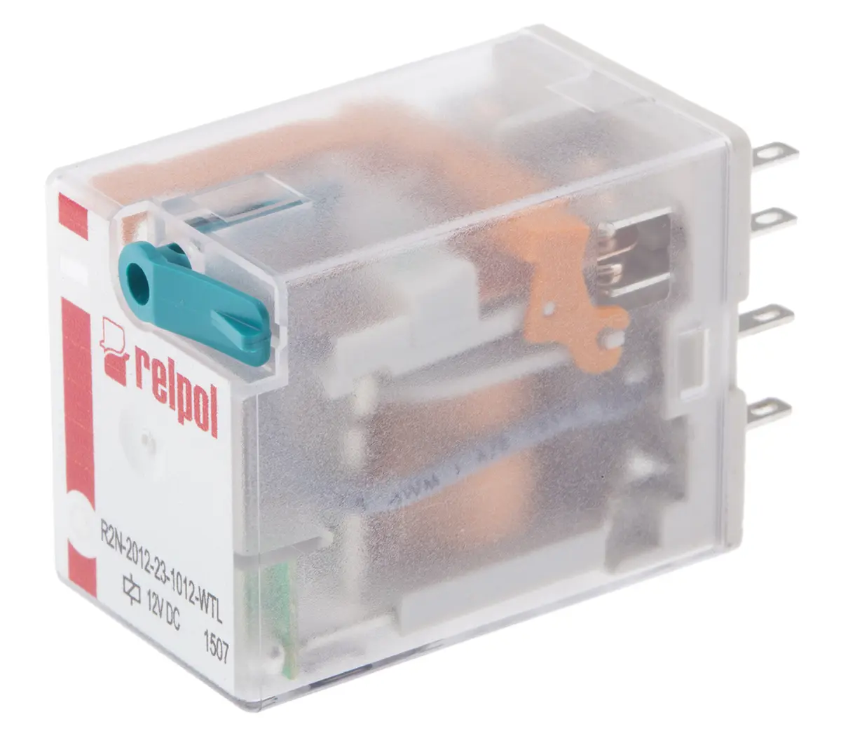 Produktfoto 1 von Relpol R15 Leistungsrelais 12V Spule 2-poliger Umschalter Oberfläche 12A 160 Ω 900 mW