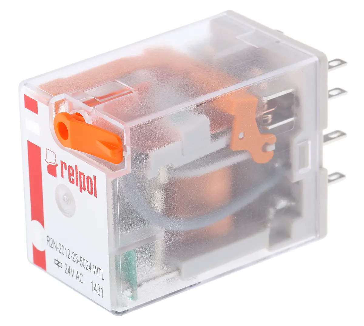 Produktfoto 1 von Relpol R15 Leistungsrelais 24V Spule 2-poliger Umschalter Oberfläche 12A 158 Ω 1.6 W
