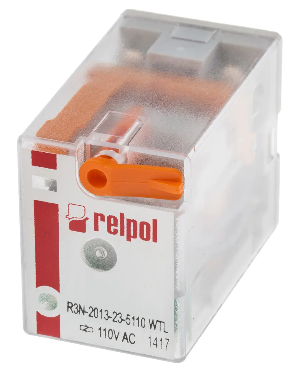 Produktfoto 1 von Relpol R3N Leistungsrelais 110V ac Spule Dreipoliger Umschalter 10A 3.5 kΩ 1.6 W