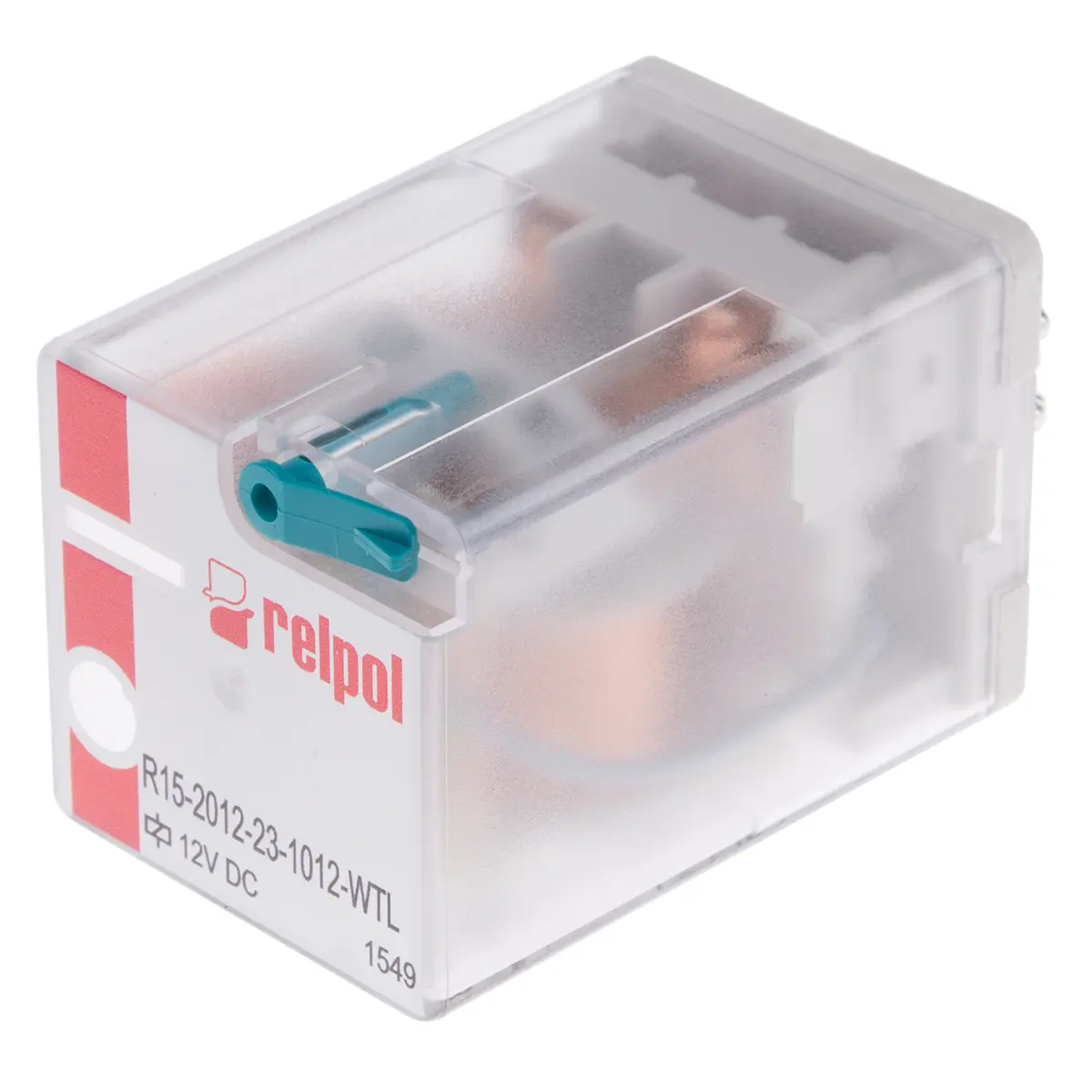 Produktfoto 1 von Relpol R15 Leistungsrelais 12V dc Spule 2-poliger Umschalter 10A 110 Ω 1.5 W
