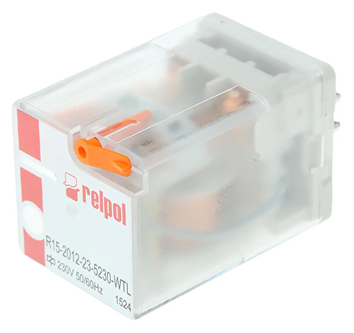 Relpol R15 Leistungsrelais 230V ac Spule 2-poliger Umschalter 10A 7.1 kΩ 2.8 W