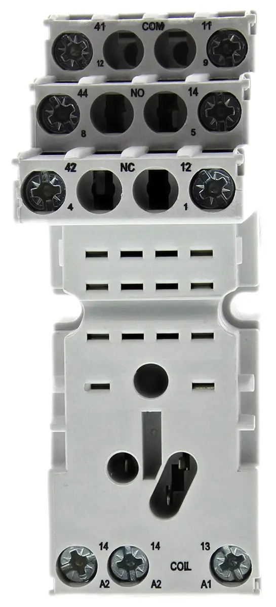 Produktfoto 1 von Relpol Relaissockel zur Verwendung mit Relais Serie R2N, 8 -Kontakt, DIN-Hutschiene, 300V ac