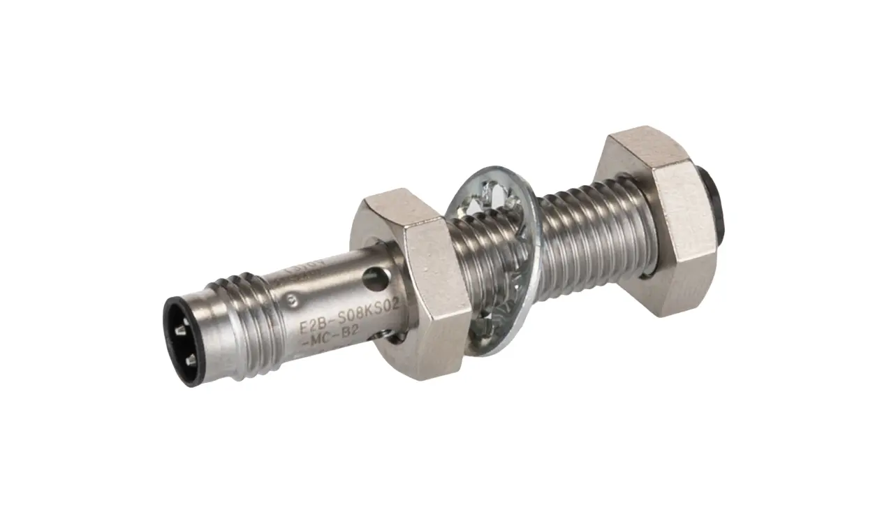 Produktfoto 1 von Omron E2B M8 Näherungssensor Induktiv, Gewinderohr 2 mm PNP 12 → 24 V dc / 200 mA NC, IP67