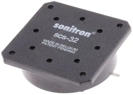 Produktfoto 1 von Sonitron Piezoelektrischer Miniatur-Lautsprecher, 80 dB 500 Hz, 66 nF 8 kHz 5 V ss 30 V ss 9.7 mm