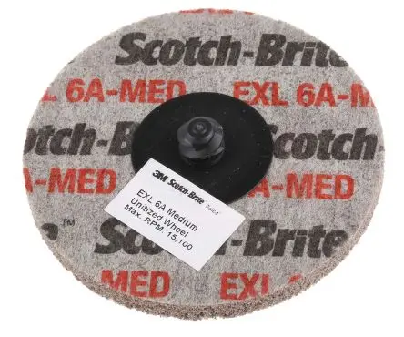 Produktfoto 1 von 3M Roloc Scotch-Brite Schleifscheibe Aluminiumbeschichtet Roloc-Befestigungssystem Mittel, 75 mm, 15100 rpm