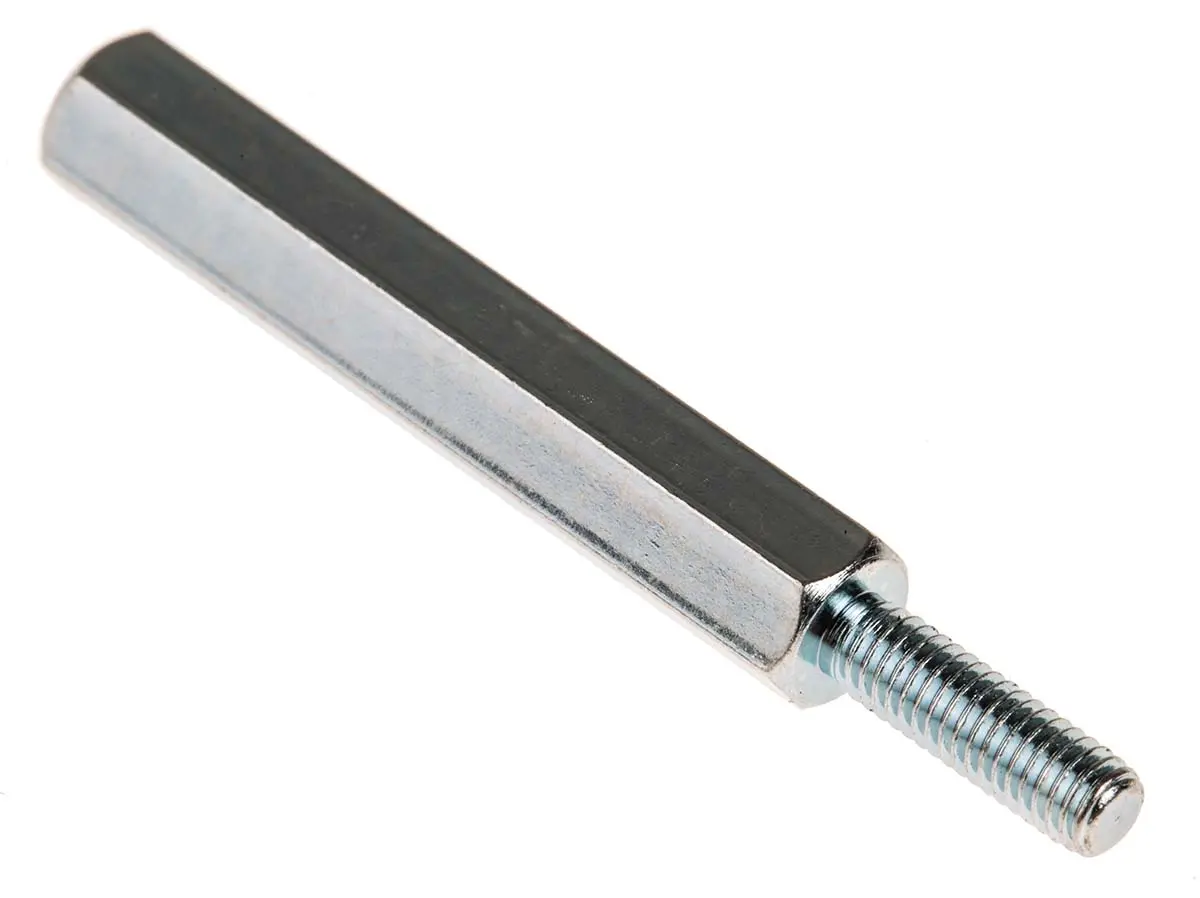 Produktfoto 1 von RS PRO Abstandhalter, Länge 30 mm, Länge 10 mm, Stahl, Sechskant M3 M3, 5 mm 15 mm