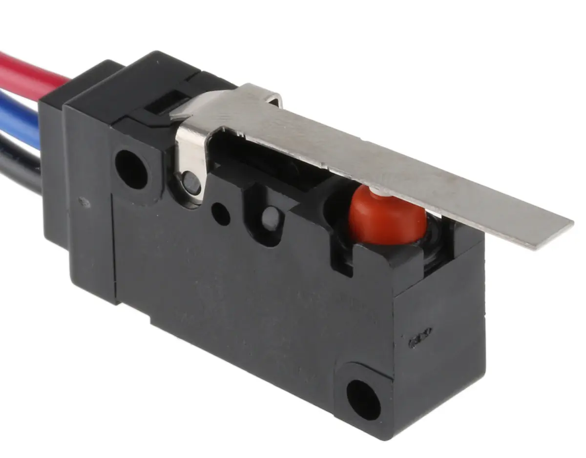 Produktfoto 1 von Omron Mikroschalter Scharnierhebel-Betätiger Draht, 1-poliger Wechsler, 250 V ac, 3A IP67 -40 °C - 85 °C