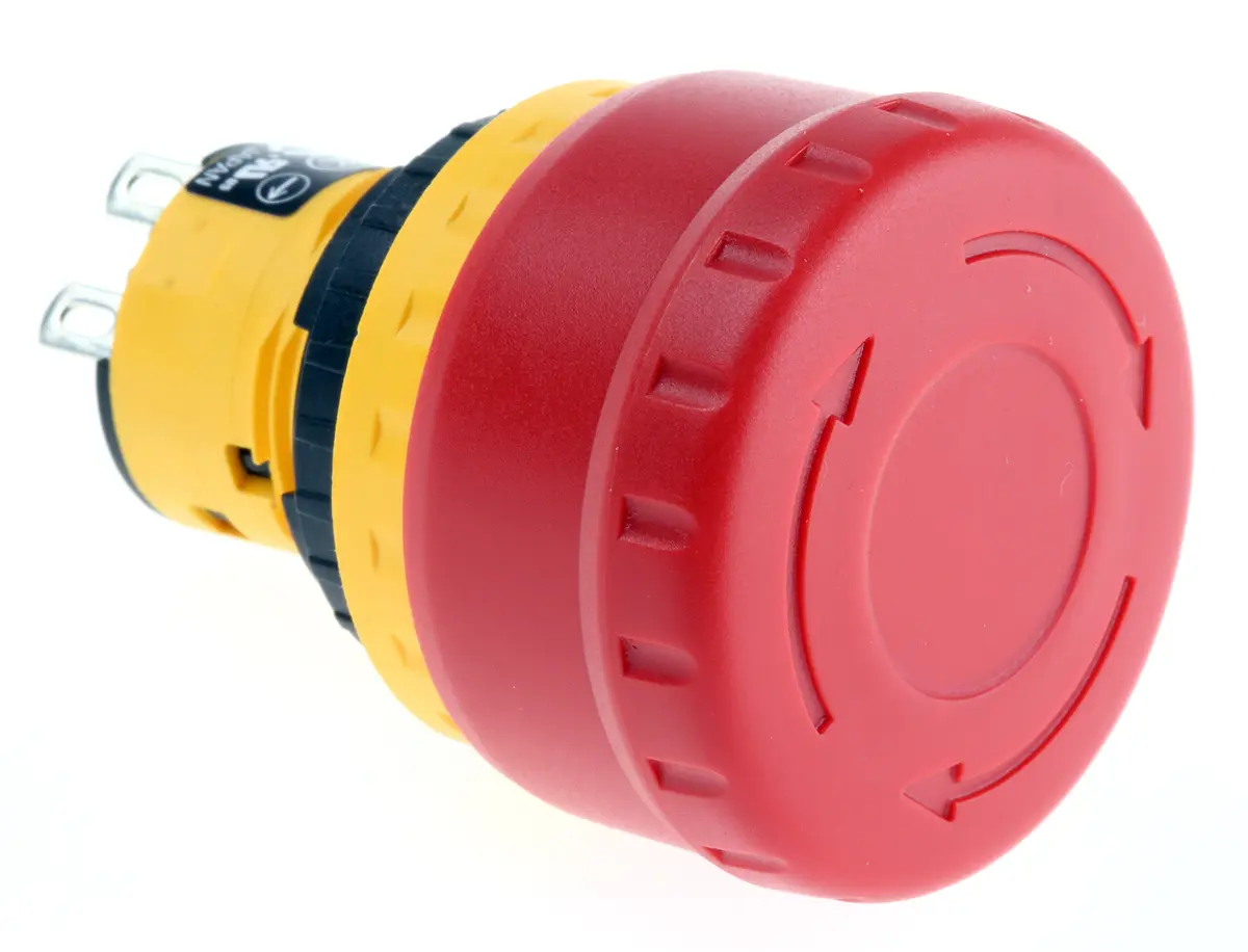 Produktfoto 1 von Idec XA Not-Aus-Drucktaster, Panel, Ø 16 mm, DPST IP65, x 19.5 mm