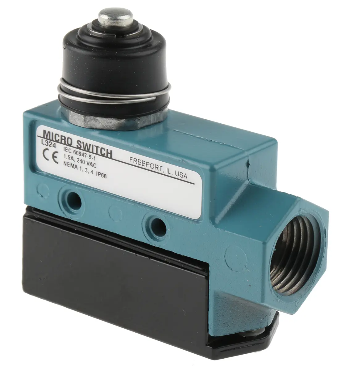 Produktfoto 1 von Honeywell BZE6 Endschalter, Stößel, 1-poliger Wechsler, Schließer/Öffner, IP 66, Zinkdruckguss, 15A Anschluss 1/2 in NPT