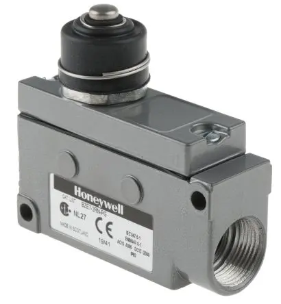 Produktfoto 1 von Honeywell BZE7 Endschalter, Stiftstößel 1-poliger Umschalter, IP50, IP65, Elektrostatisch epoxidbeschichtetes Aluminium
