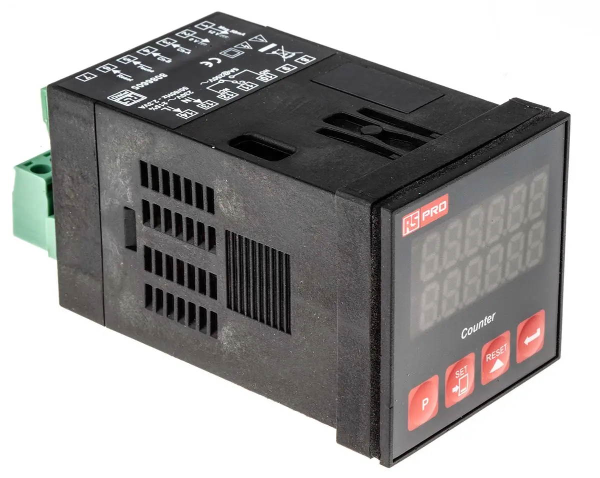 Produktfoto 1 von RS PRO LED-Display Bidirektional Zähler Automatisch, manuell 6-stellig Sekunden max. 20kHz 230 V ac 0 → 99,99