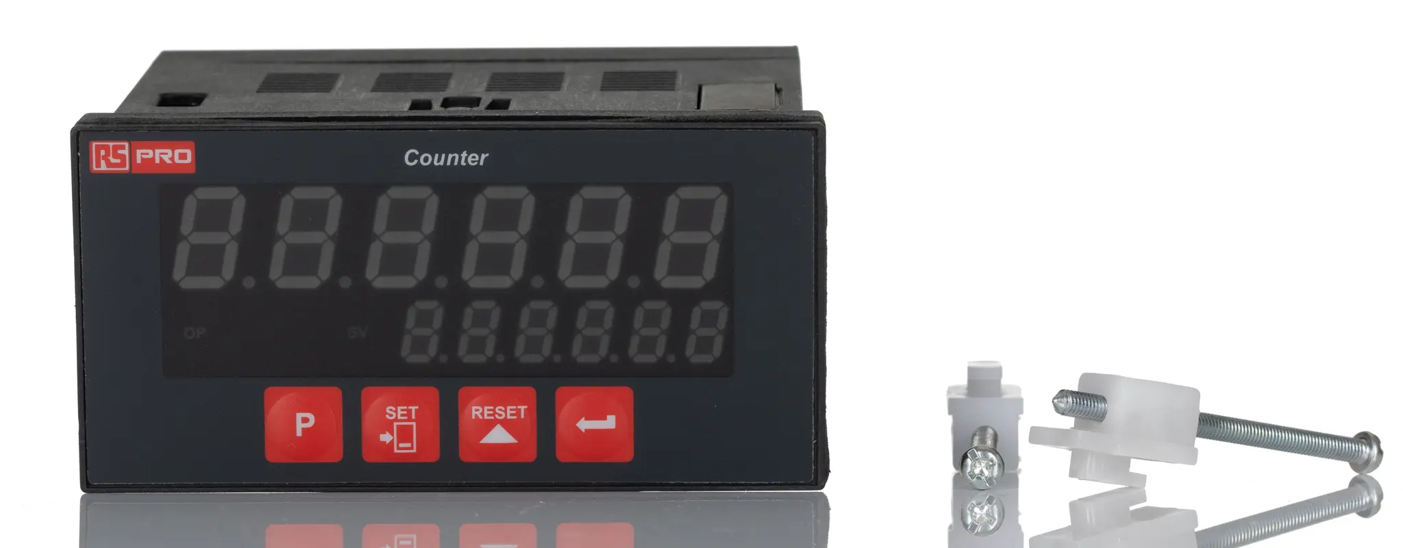 RS PRO LED-Display Bidirektional Zähler Automatisch, manuell 6-stellig Impulse max. 20kHz 230 V ac 0 → 99,99