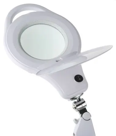 Produktfoto 1 von RS PRO LED Lupenleuchte Tischklemmenbefestigung, 125 mm Linse 125 mm, 8 W / 240 V ac, 3-polig (Global), Typ C