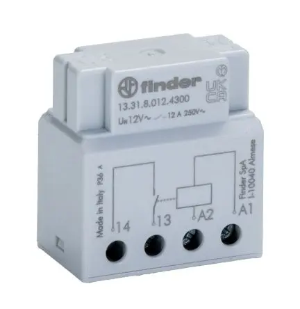 Produktfoto 1 von Finder 13 Monostabiles Relais 12V ac Spule 1 Schließer 12A 400 mW