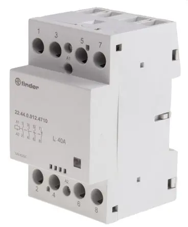 Finder 22 Schütz 12V ac/dc-Spule, 4-polig, 400V ac, 480 V ac / 40 A 6 VA 3 Schließer, 1 Öffner