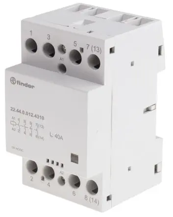 Produktfoto 1 von Finder 22 Schütz 12V ac/dc-Spule, 4-polig, 400V ac, 480 V ac / 63 A 6 VA 4 Schließer