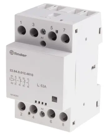 Produktfoto 1 von Finder 22 Schütz 12V ac/dc-Spule, 4-polig / 63 A
