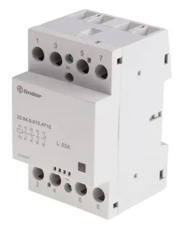 Produktfoto 1 von Finder 22 Schütz 12V ac/dc-Spule, 4-polig / 63 A