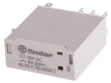 Produktfoto 1 von Finder 46 Leistungsrelais 110V dc Spule 2-poliger Umschalter 8A 23.5 kΩ 1.2 W