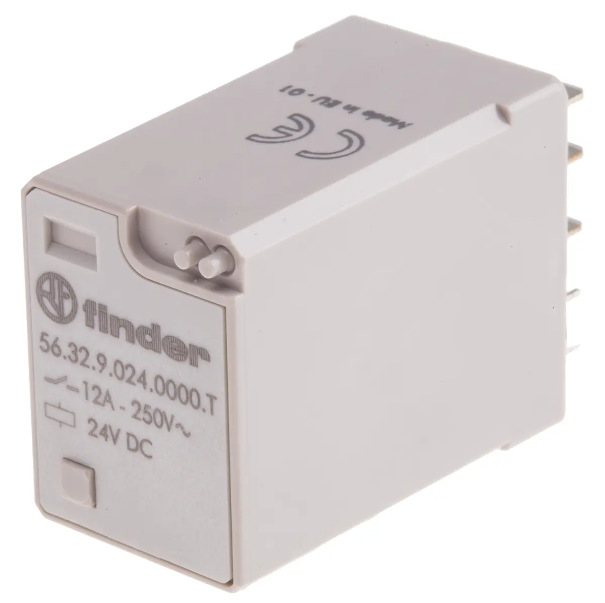 Produktfoto 1 von Finder 24V dc Spule 2-poliger Wechsler Steckrelais 12A 600Ω 1.5W Monostabiles Relais