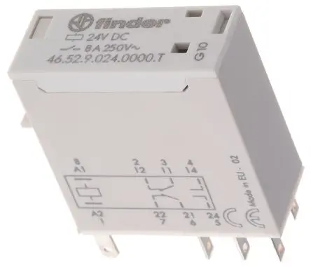 Produktfoto 1 von Finder 46 Leistungsrelais 24V dc Spule 2-poliger Umschalter 8A 1.2 kΩ 1.2 W