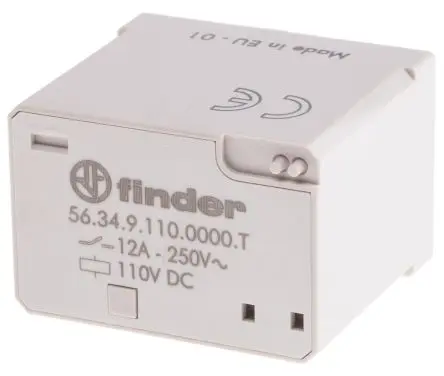 Produktfoto 1 von Finder 56 Leistungsrelais 110V dc Spule 4-poliger Schließer 12A 10.4 kΩ 2 W