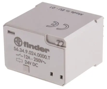 Produktfoto 1 von Finder 56 Leistungsrelais 24V dc Spule 4-poliger Schließer 12A 490 Ω 2 W