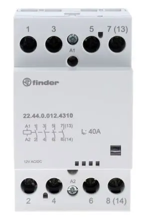 Produktfoto 1 von Finder 22 Schütz 12V ac/dc-Spule, 4-polig / 40 A