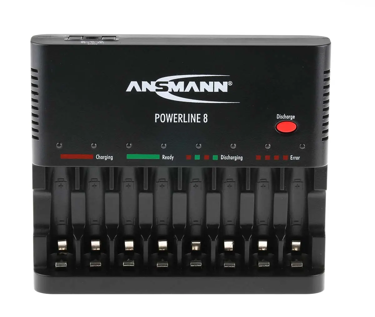 Produktfoto 1 von Ansmann Powerline 8 Traveller Akkuladegerät, 12 V NiCd, NiMH/500 mA AA, 2 x AAA 8 Steckbar