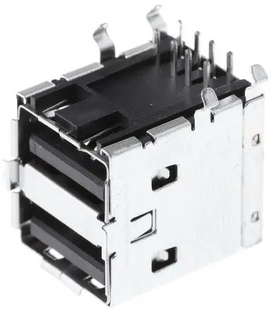 Molex, gewinkelt 6729 USB-Steckverbinder Buchse USB Typ A 2, Durchsteckmontage USB 2.0