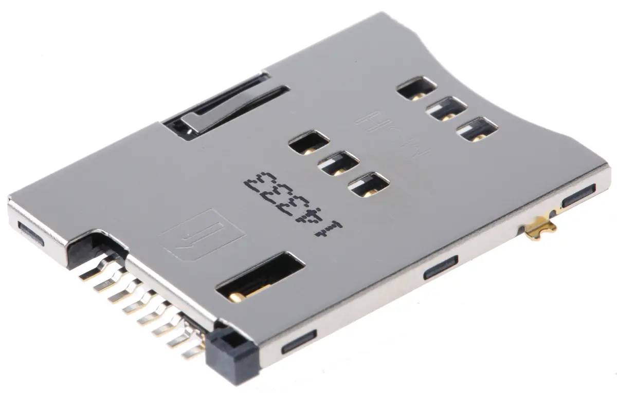 Produktfoto 1 von Molex 47553 Mini-SIM, Gerade Steckverbinder für Speicherkarten Buchse, 6-polig Lot, Raster 1.27 mm, Push-Push