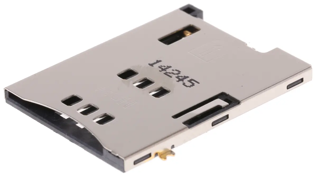 Produktfoto 1 von Molex 47553 SIM, Gerade Steckverbinder für Speicherkarten Buchse, 6-polig Lot, Raster 1.27 mm, Push-Push