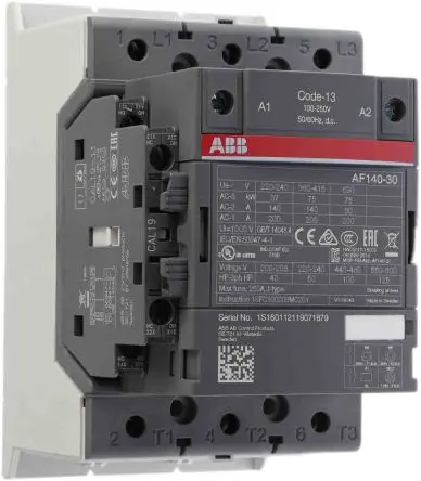 Produktfoto 1 von ABB AF140 Schütz 230V ac-Spule, 3-polig, 690V ac / 200 A 250V 75 kW 3 Schließer Motorsteuerung 2-Hilfskontakte