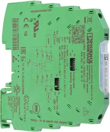 Produktfoto 1 von Phoenix Contact Serie MACX Signalwandler 19.2V dc, 30 V dc, Spannung -1 → 3 V EIN / Strom/Spannung 0 → 10 V AUS