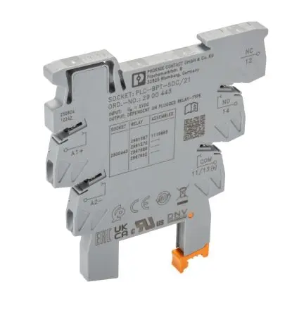 Produktfoto 1 von Phoenix Contact Relaissockel PLC-BPT, 1 -Kontakt, DIN-Hutschiene, 5V dc