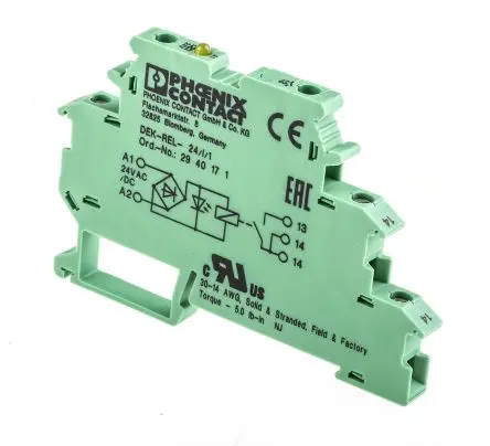 Produktfoto 1 von Phoenix Contact DEK-REL- 24/I/1 Interface Relais DIN-Hutschiene, 24V ac/dc Spule, SPST, max. 5A, 250V ac / 125V dc,