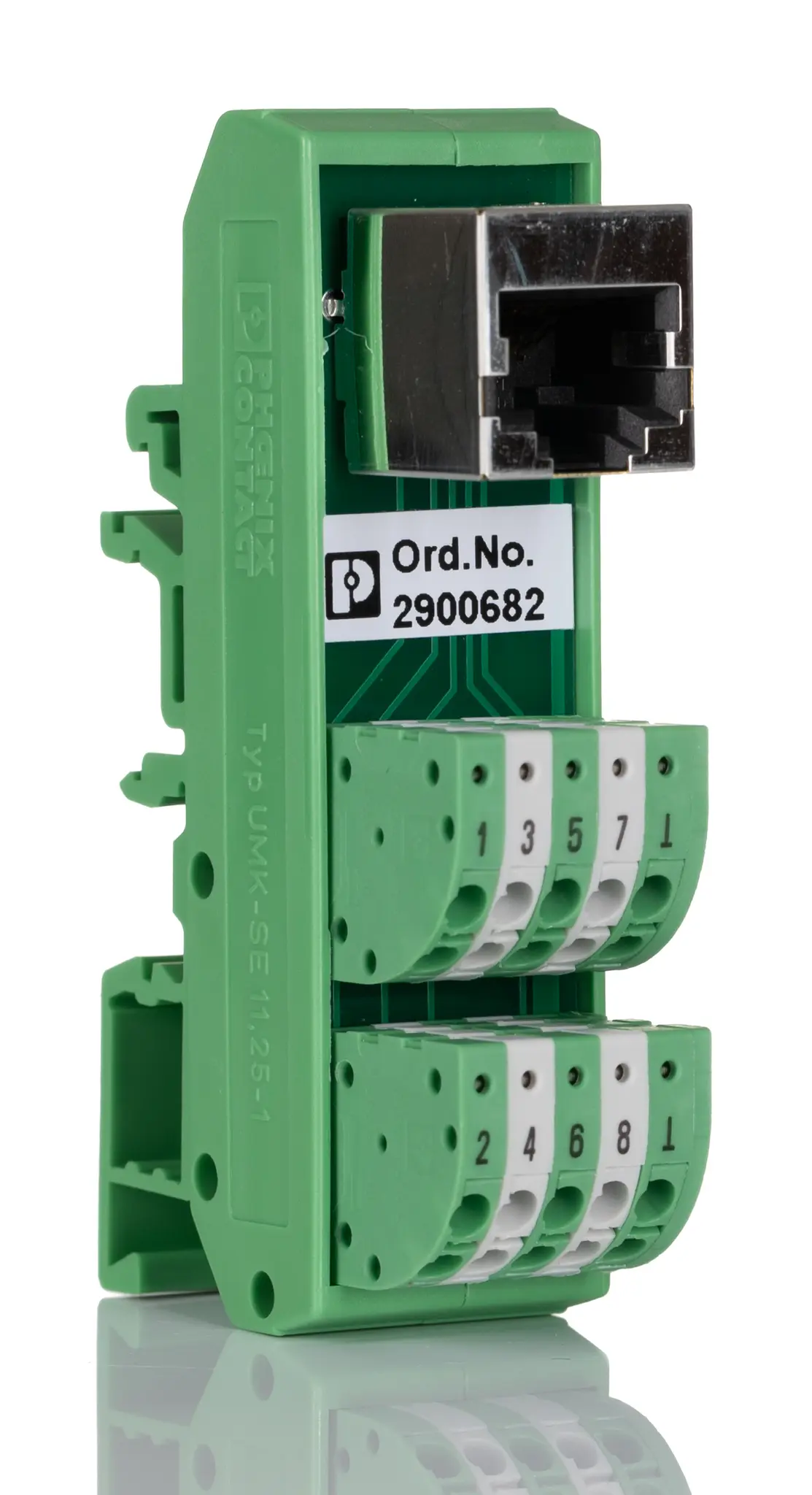 Produktfoto 1 von Phoenix Contact Schnittstellenmodul RJ45, Buchse, 8-polig, 48 V ac/dc, DIN-Hutschiene 4A
